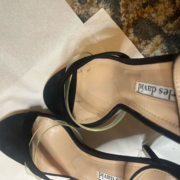 Charles David Strap Heels Black and Clear Size 9 - Picture 6 of 9